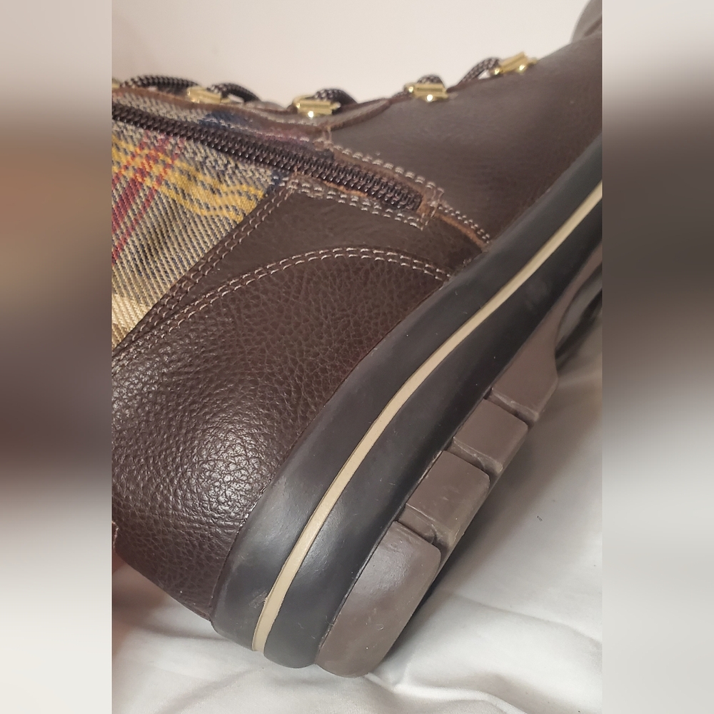 PAJAR -size 40/10-plaid boots -fur lined-fabric and leather-zipperup-laceup - Picture 11 of 15